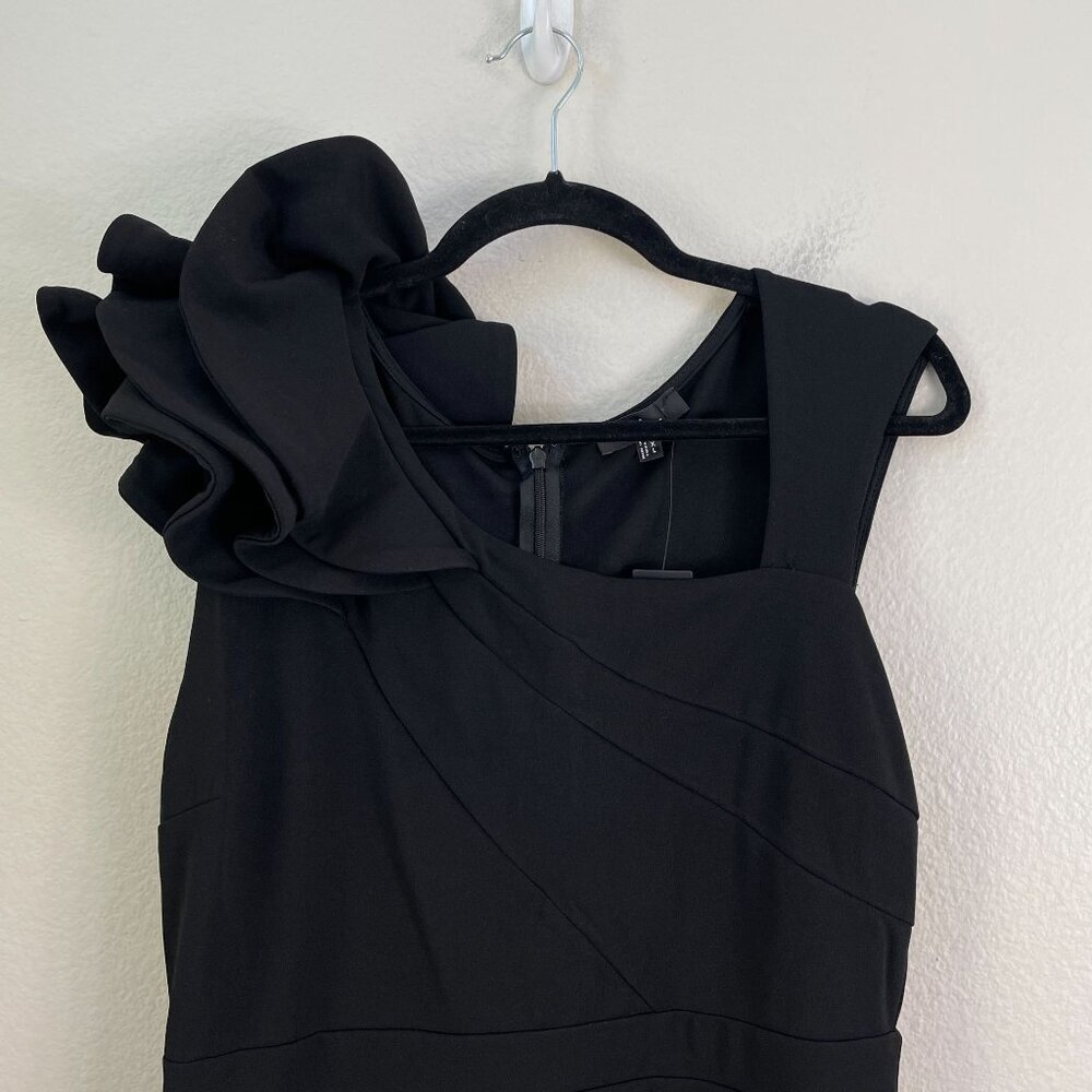 Lulu's Black One-Shoulder Floral Accent Gown - Picture 9 of 10